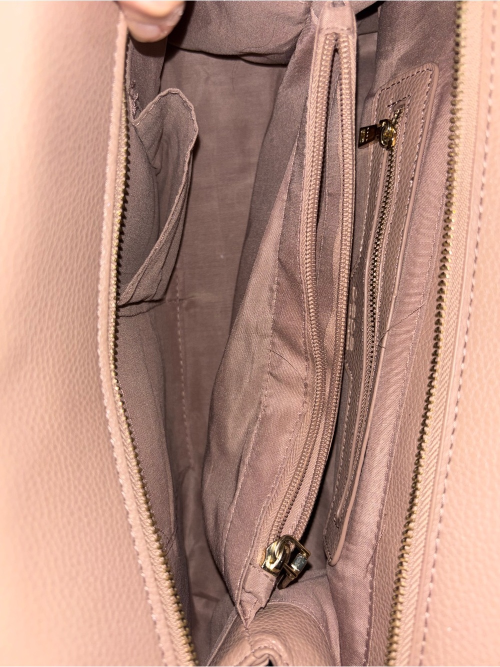bebe Los Angeles Taupe Floral Applique Tote Satchel Shoulder Crossbody Bag - Picture 5 of 5